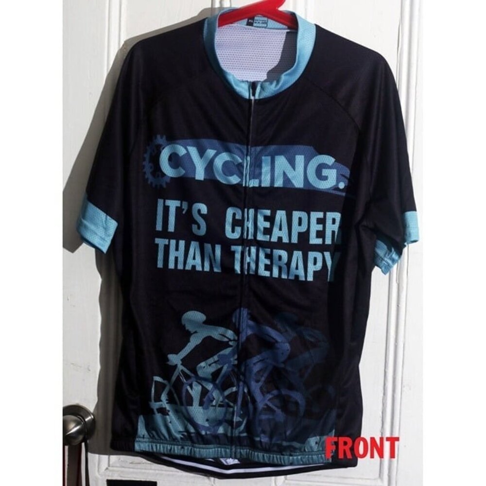 Cycling It Is Cheaper Than Therapy Cycling Jersey